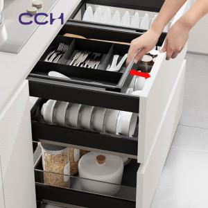 Glass pull-out storage basket